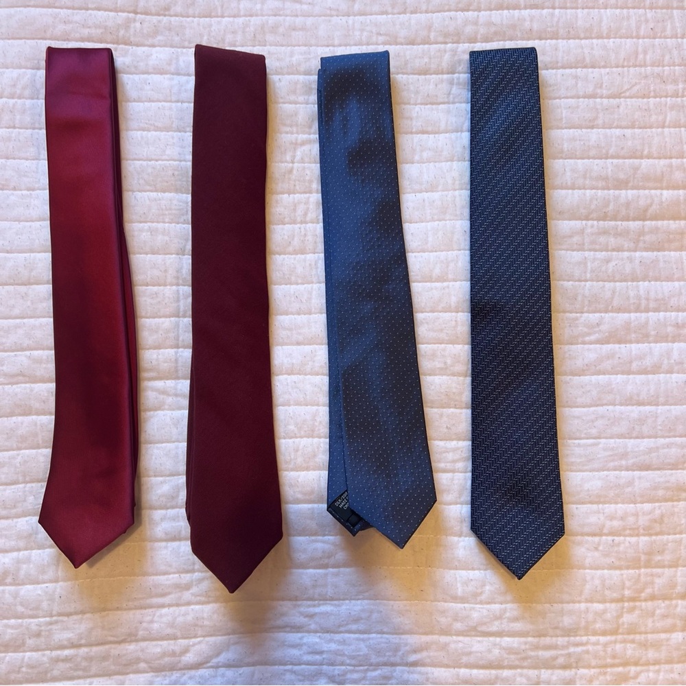 Elegant Red and Blue Men's Ties Set